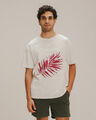 Playera Estampada Beige Relax,CREMA